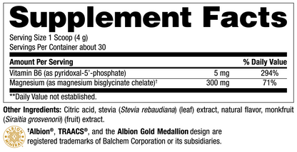 Magnesium Bisglycinate plus B6 Powder